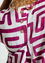 Losse blouse in viscose met grafisch motief en kokosnootknoop