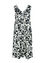 Lange jurk in viscose met tweekleurig grafisch motief