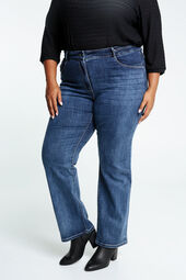 Effen, rechte jeans 'Mia' met riemdetail L32