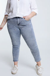 Slim 7/8-jeans met parels