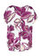 Rechte blouse in viscose bedrukt met grote bloemen