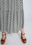 Lange rok in viscose met tweekleurige print en gevlochten riem