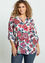 Lange blouse in viscose met bloemenmotief
