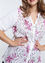 Lange blouse in linnnen en viscose met geborduurd bloemenmotief