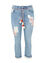 Slim 3/4-jeans met patchwork van kant