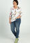 Lange blouse in viscose met bloemenmotief en pailletten