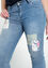 Slim jeans met patchwork-vierkanten en 5 zakken
